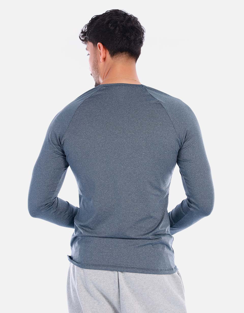 Camiseta deportiva hombre manga larga ajuste fit