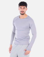 Camiseta deportiva hombre manga larga ajuste fit
