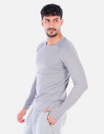 Camiseta deportiva hombre manga larga ajuste fit