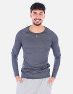 Camiseta deportiva hombre manga larga ajuste fit