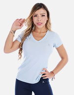 Camiseta deportiva cuello v manga corta