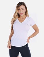 Camiseta deportiva cuello v manga corta