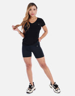 Camiseta deportiva cuello v manga corta