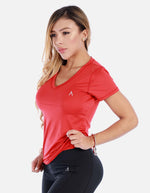 Camiseta deportiva cuello v manga corta