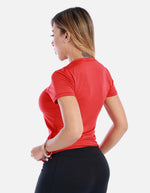 Camiseta deportiva cuello v manga corta