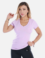 Camiseta deportiva cuello v manga corta