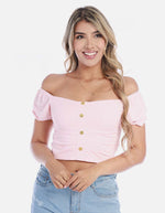 Blusa Mujer con Botones decorativos