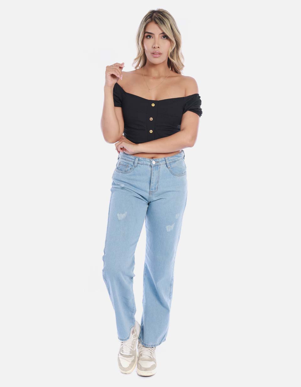 Blusa Mujer con Botones decorativos