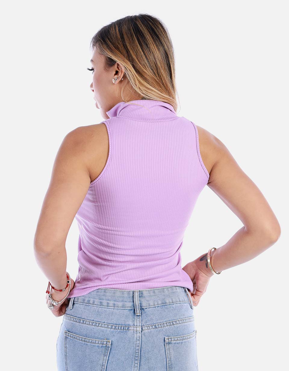 Blusa para mujer manga sisa con cierre