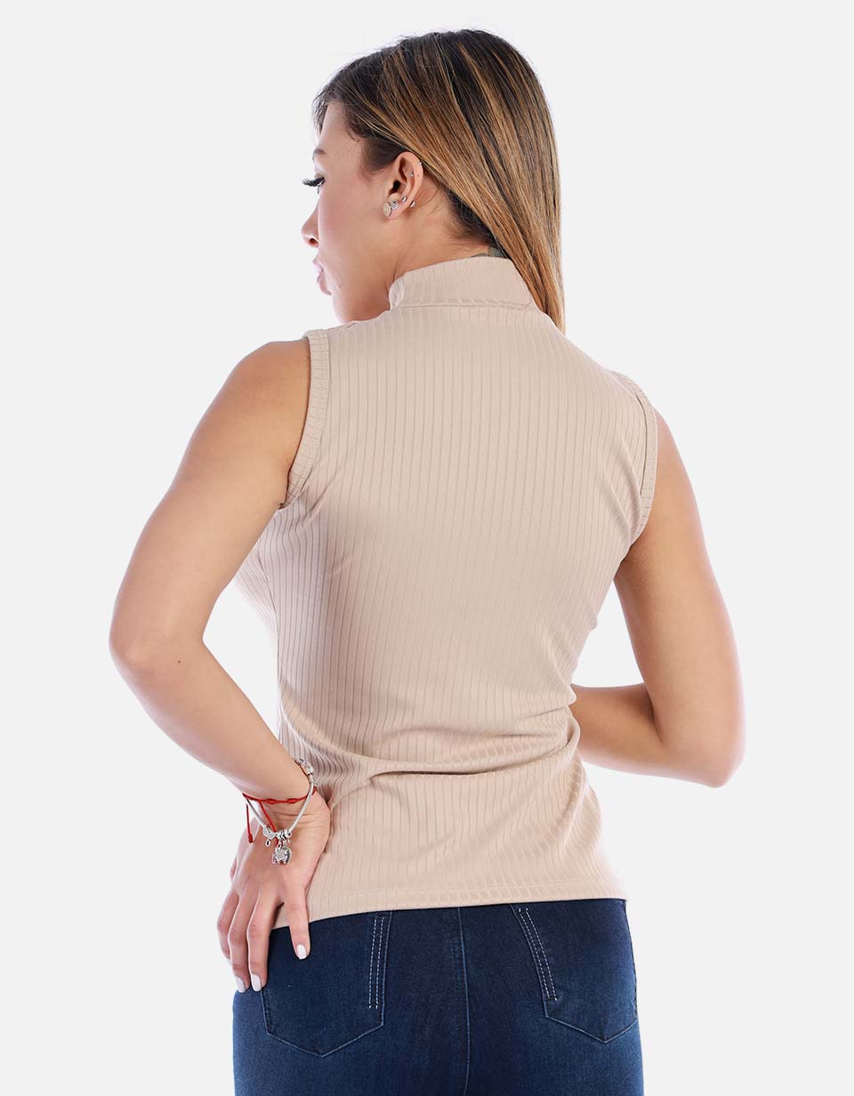 Blusa manga sisa cuello alto