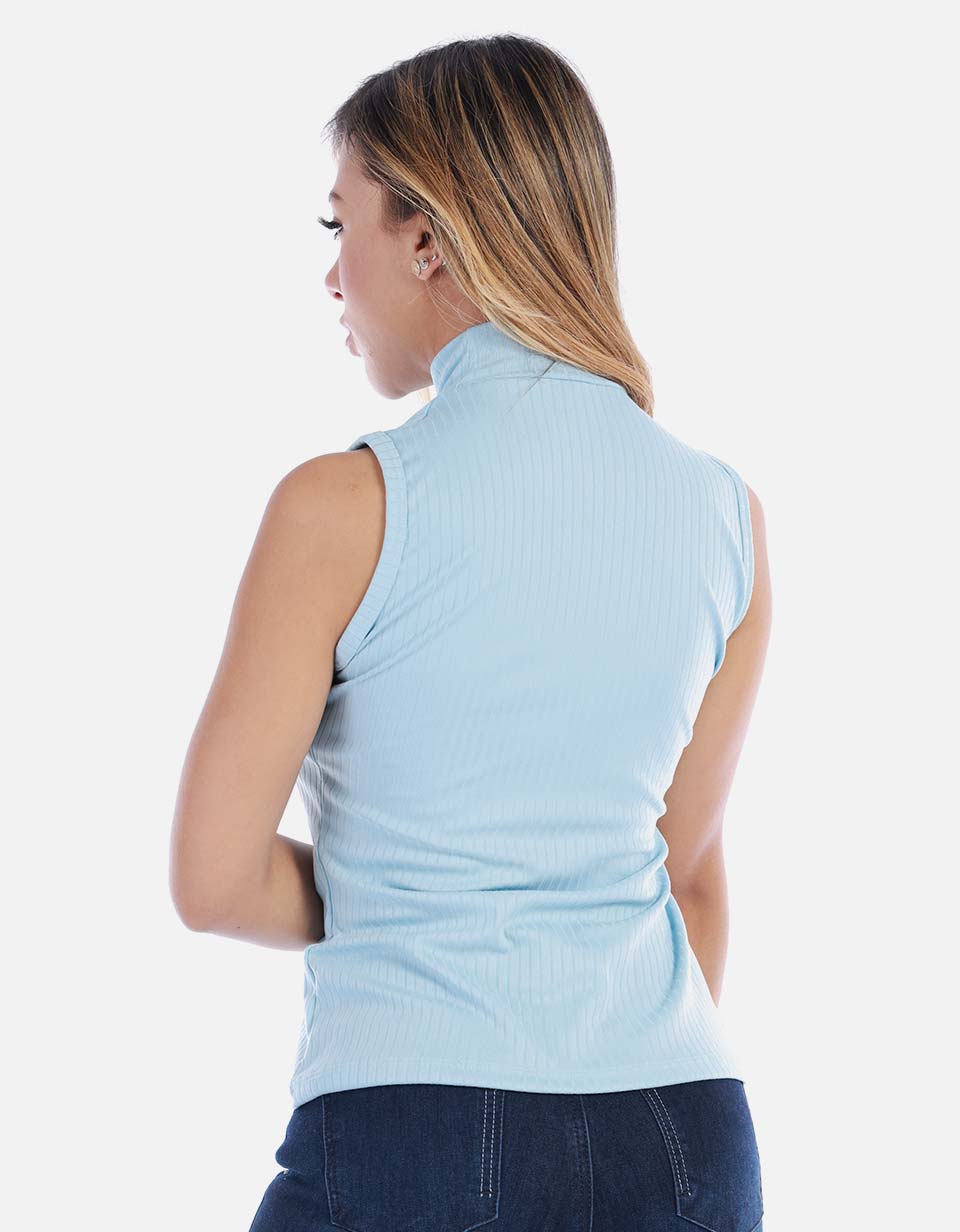 Blusa manga sisa cuello alto