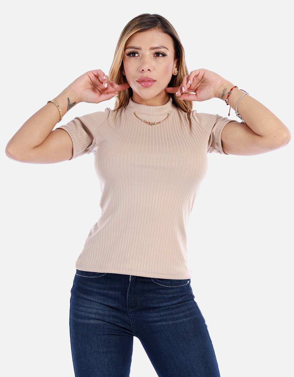 Blusa elegante para mujer manga corta