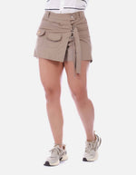 Short Tipo Skort Cargo Mujer Arena