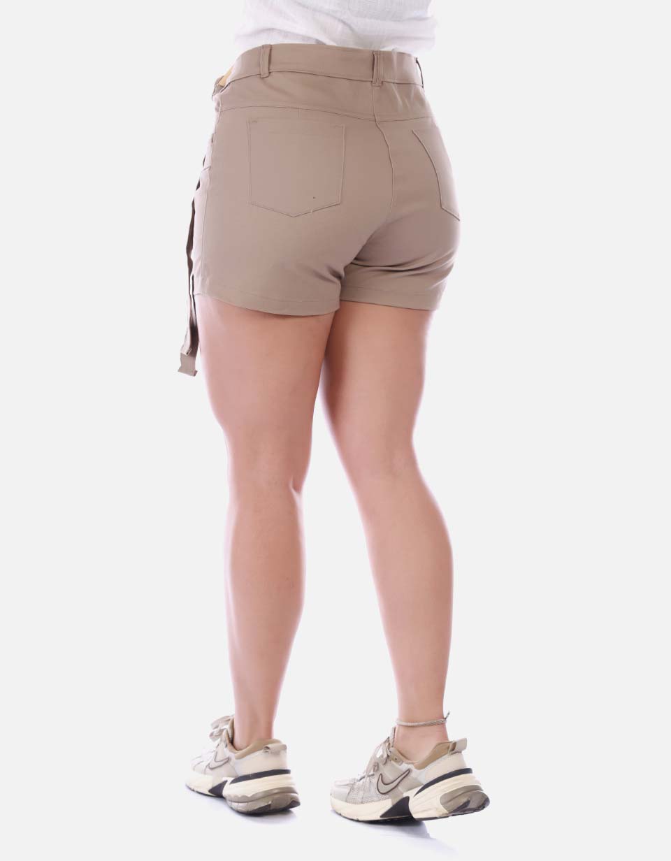 Short Tipo Skort Cargo Mujer Arena