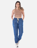 Jogger Denim Mujer Azul Índigo