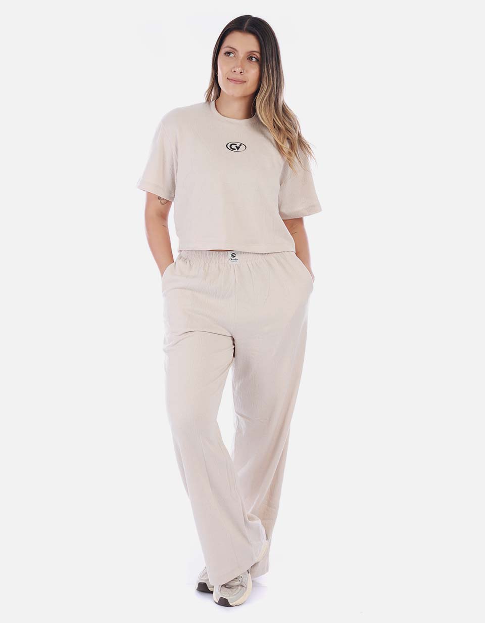 Conjunto Wide Leg Mujer Marfil