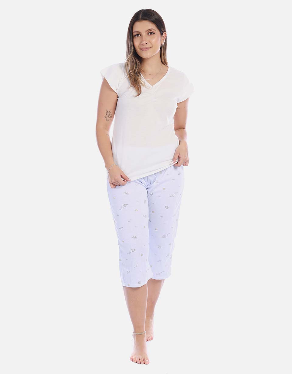 Pijama Conjunto Capri Mujer Marfil