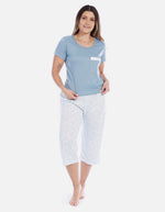 Pijama Conjunto Capri Mujer Azul