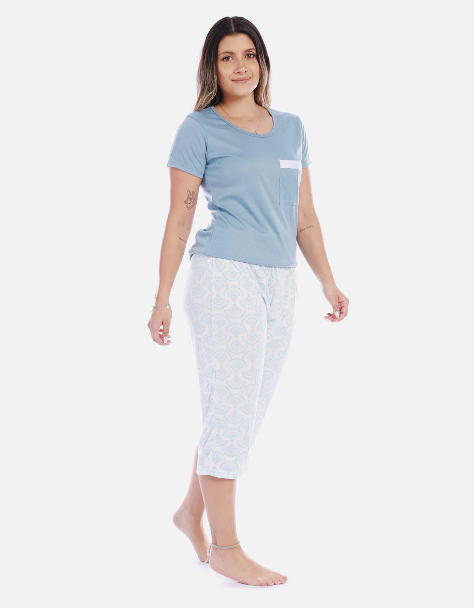 Pijama Conjunto Capri Mujer Azul
