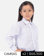 Pack X2 Camisa manga larga Colegial