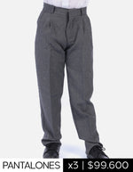 Pack X3 Pantalón escolar Gris