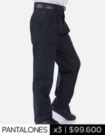 Pack X3 Pantalón escolar Azul