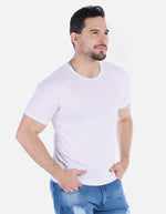 Camiseta blanca para Hombre cuello redondo