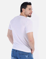 Camiseta blanca para Hombre cuello redondo