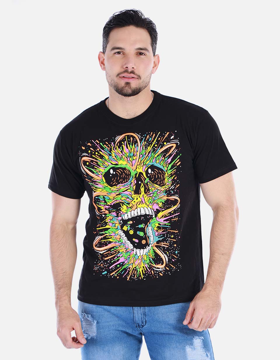 Camiseta para hombre - Brilla con luz UV