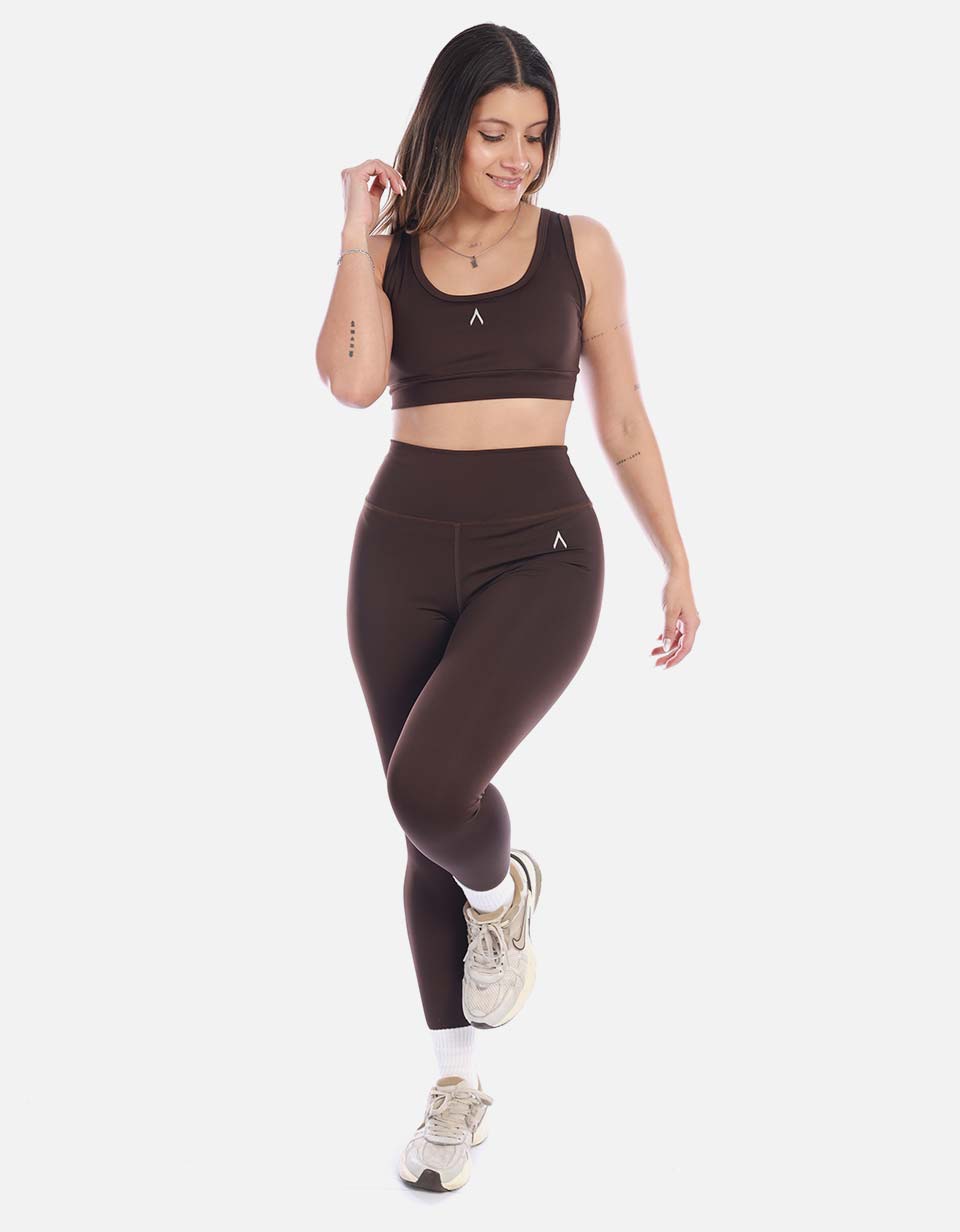 Legging Deportivo Mujer Cintura Alta Café