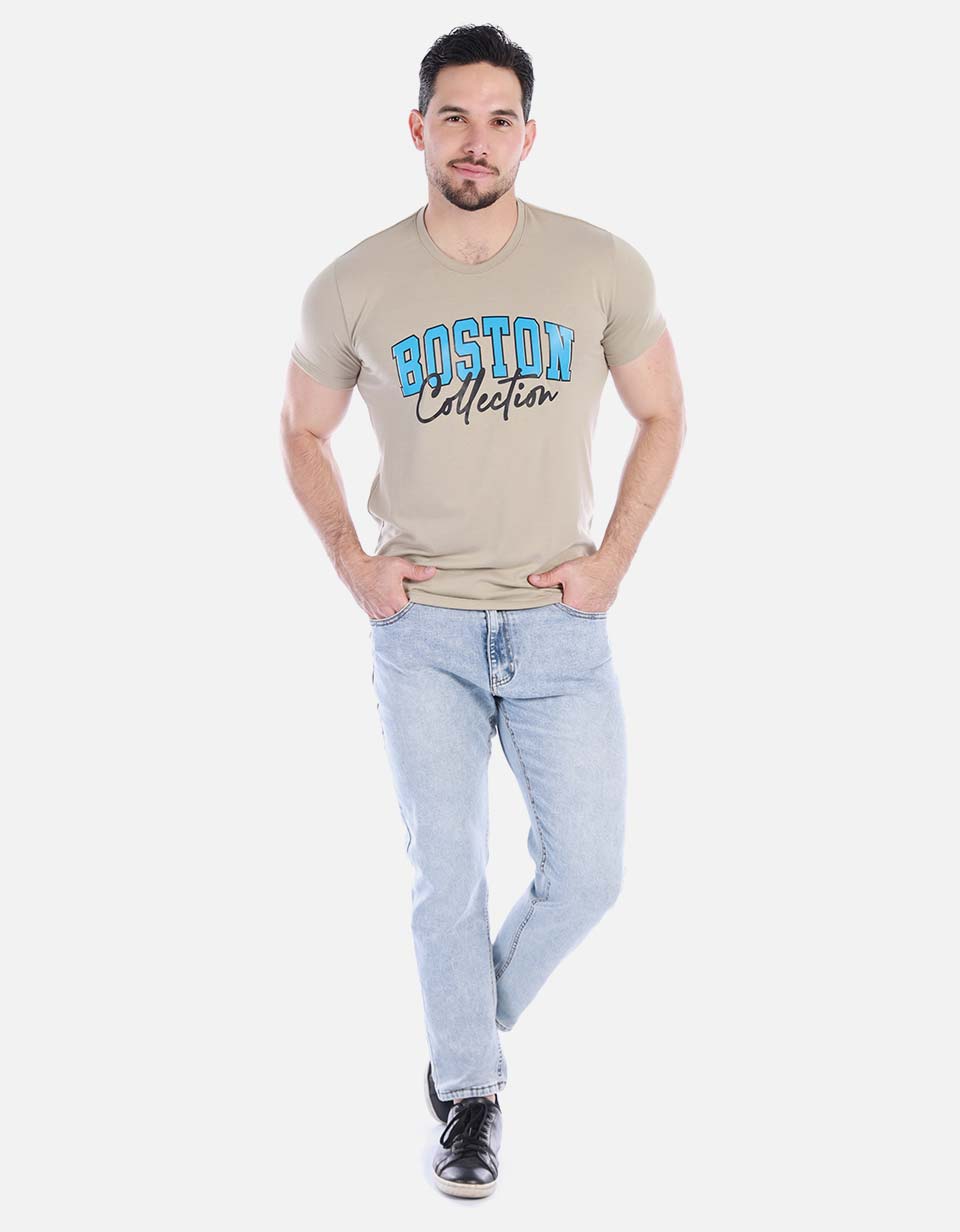 Camiseta para hombreunicolor estampada