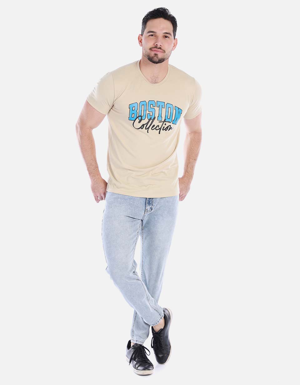 Camiseta para hombreunicolor estampada