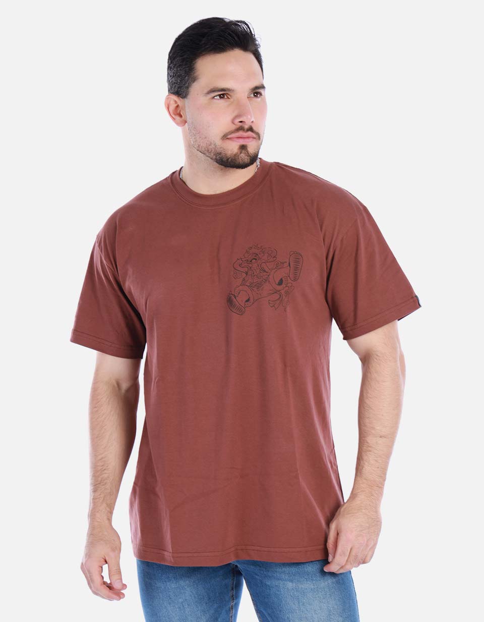 Camiseta para hombre unicolor con estampado