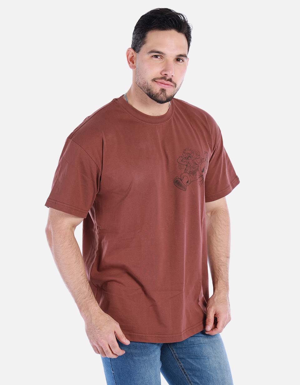 Camiseta para hombre unicolor con estampado