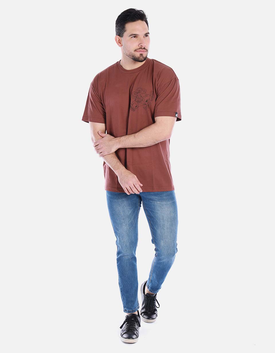 Camiseta para hombre unicolor con estampado
