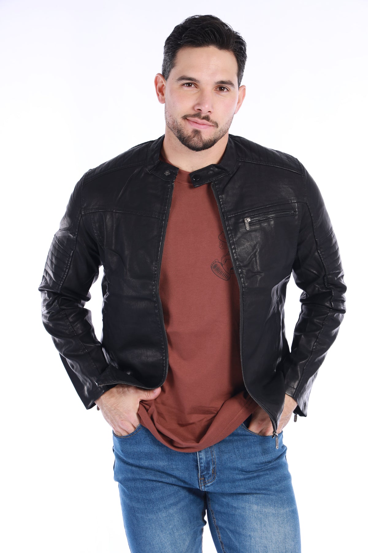 Chaqueta en cuero para hombre