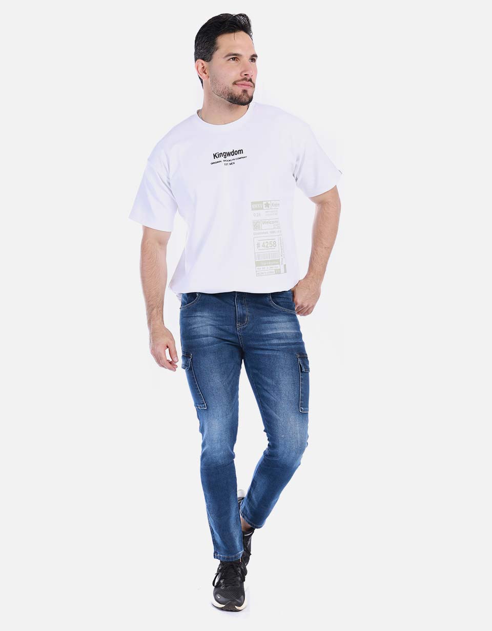 Jean para hombre regular fit con bolsillos laterales