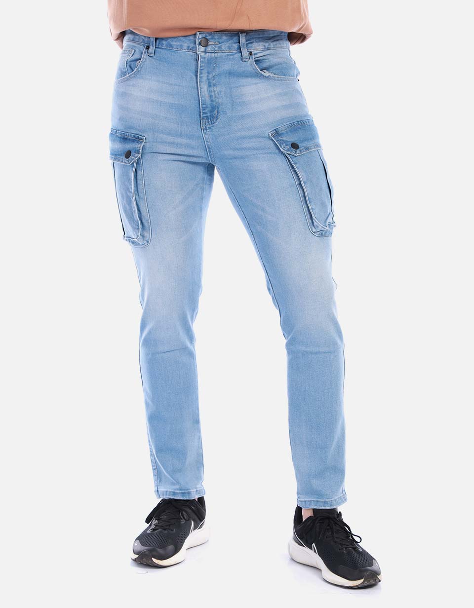 Jean cargo para hombre regular fit