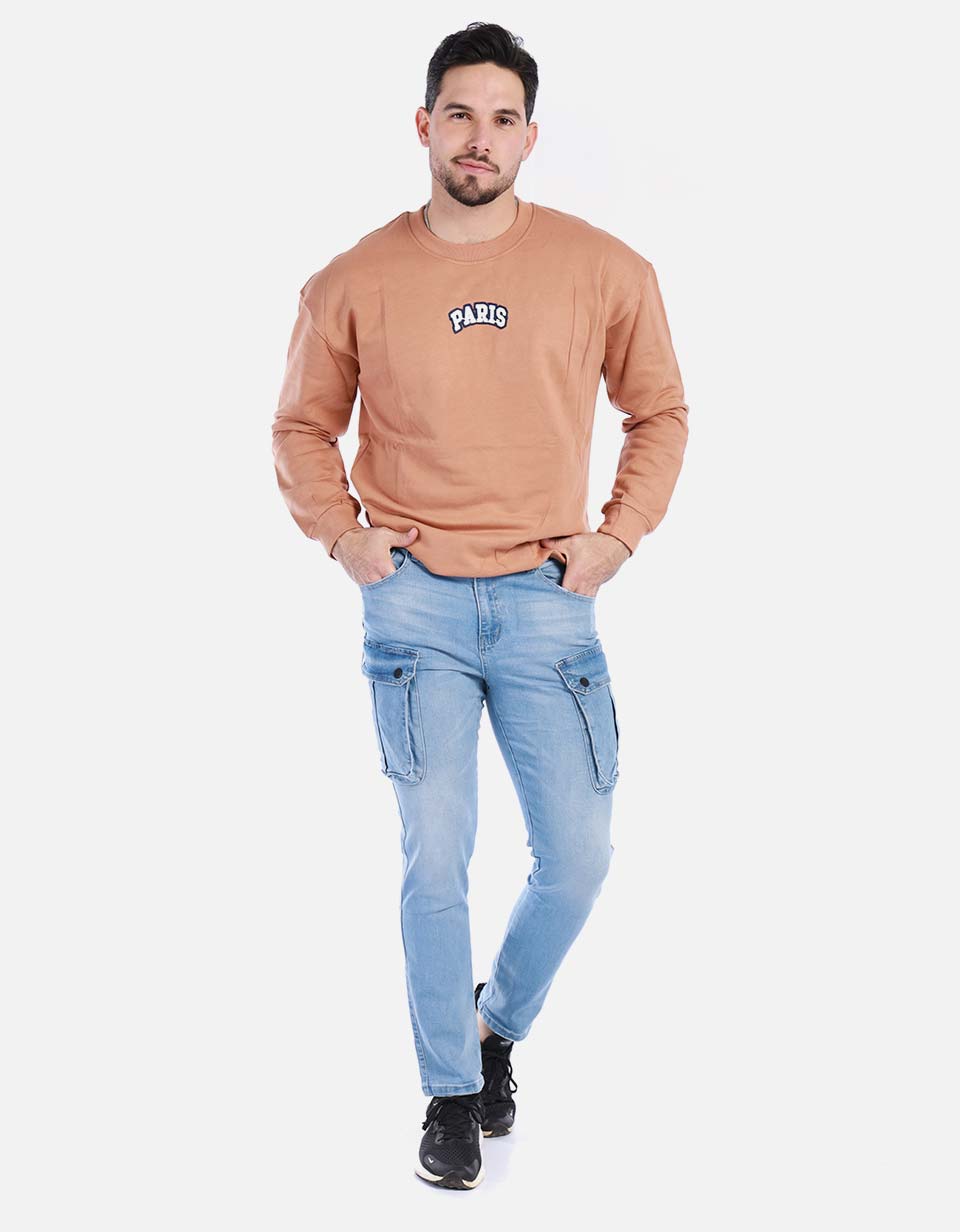 Jean cargo para hombre regular fit