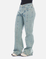 Jean Wide Leg con Costura Frontal