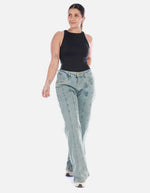Jean Wide Leg con Costura Frontal