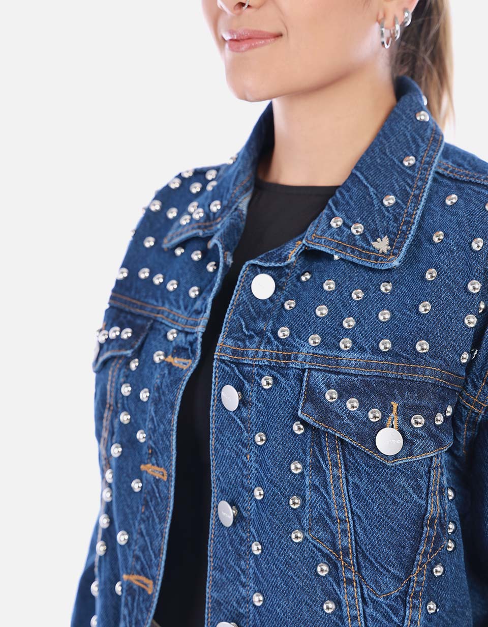 Chaqueta Denim Diosa con Taches