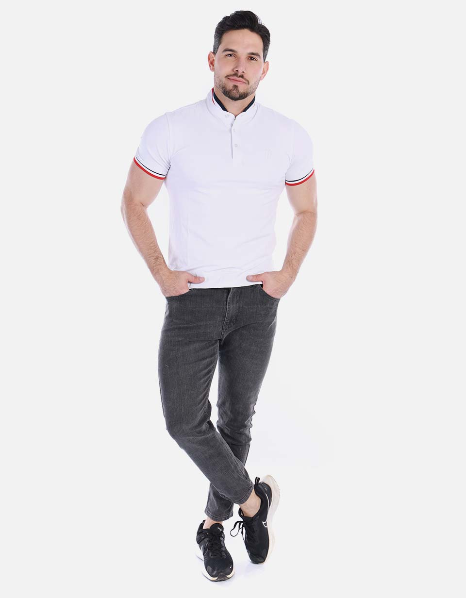 Camisa unicolor cuello piloto