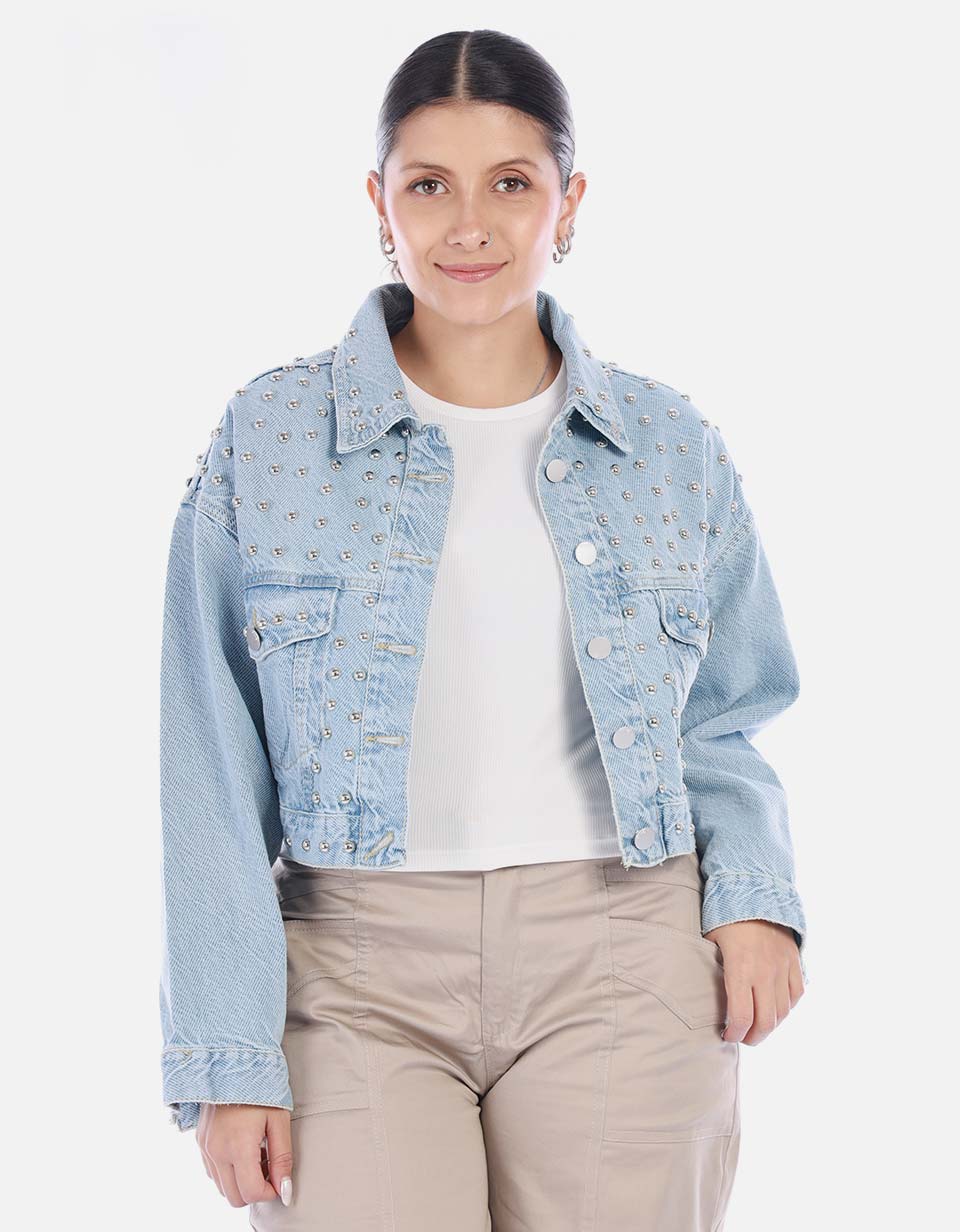 Chaqueta Denim Diosa con Taches