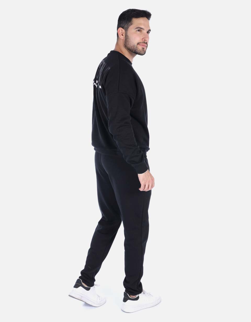 Hoodie unicolor de estampado trasero