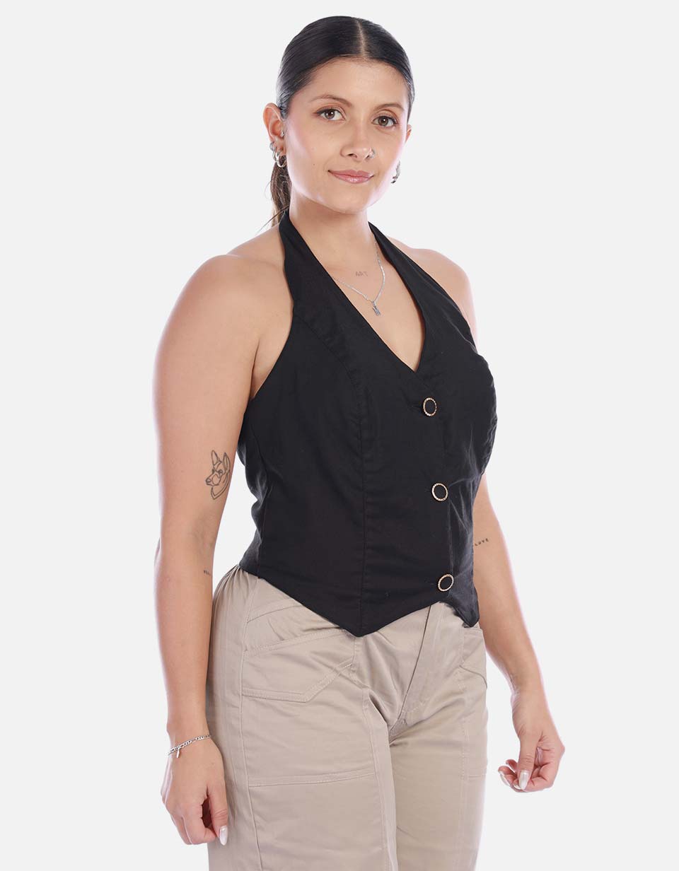 Chaleco Sastrero Halter de Lino