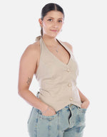 Chaleco Sastrero Halter de Lino