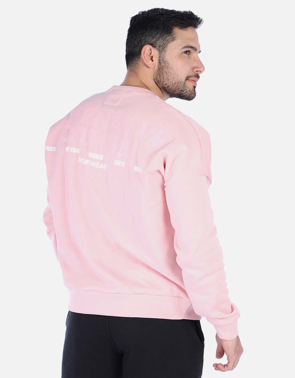 Hoodie unicolor de estampado trasero