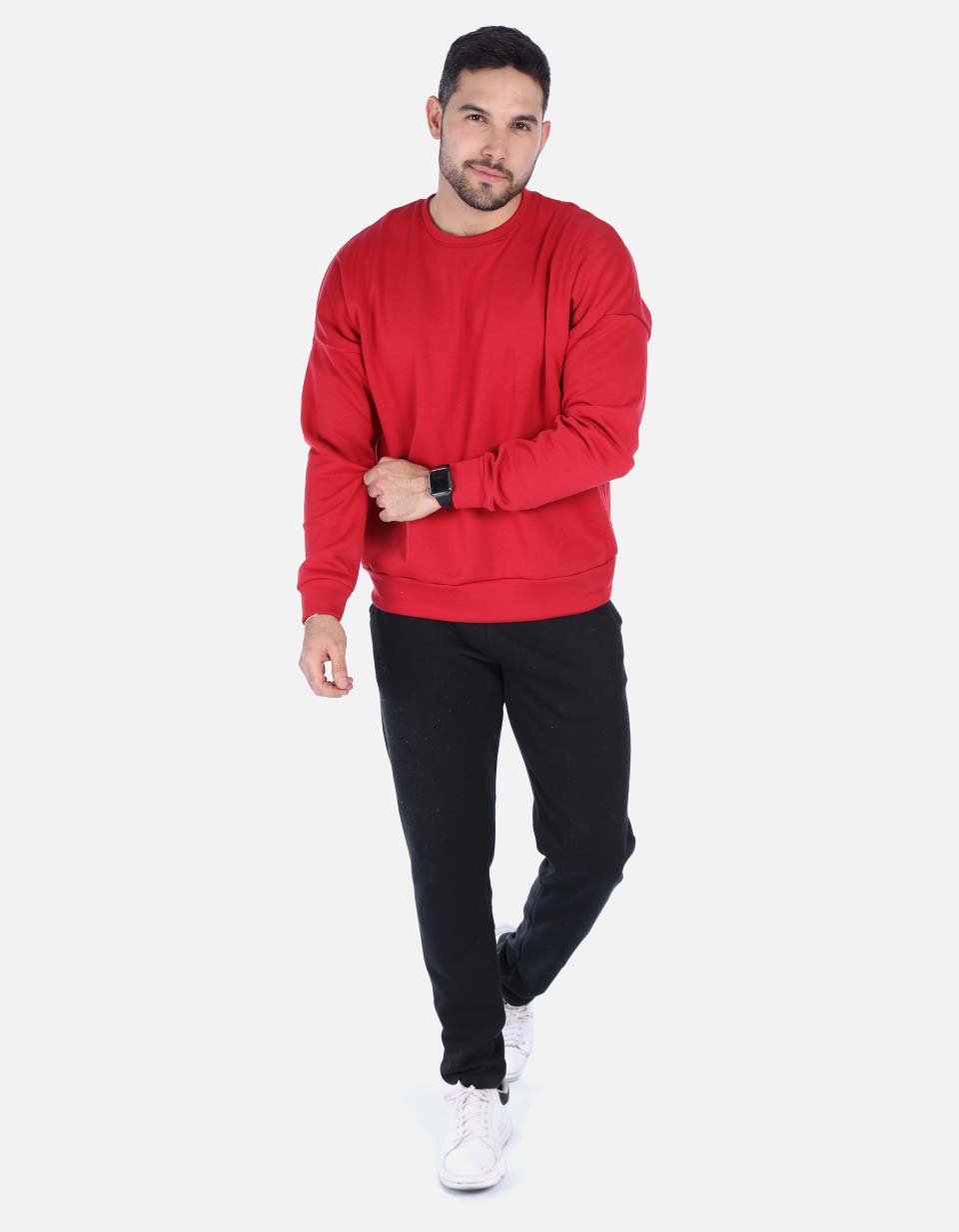 Hoodie unicolor de estampado trasero