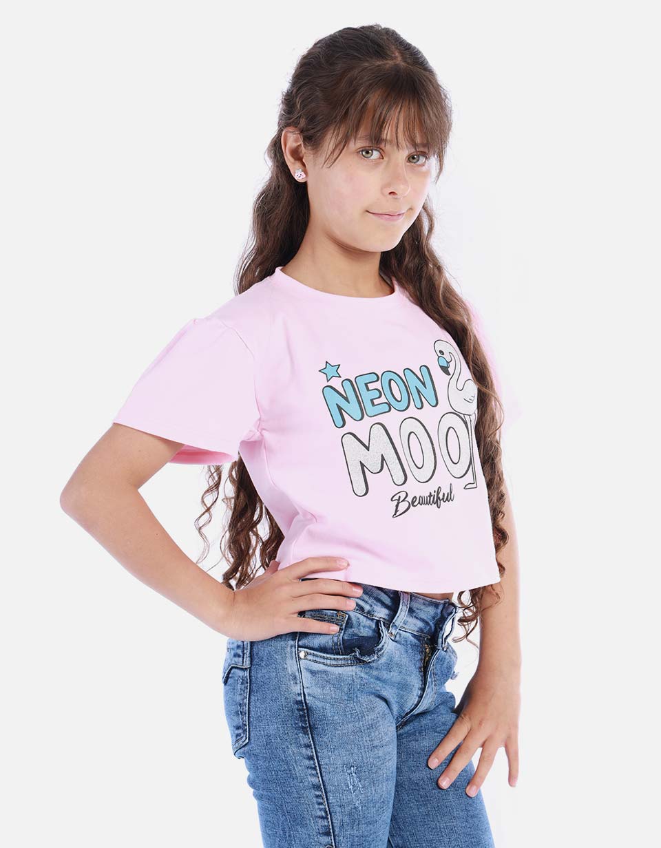 Camiseta corta para niña
